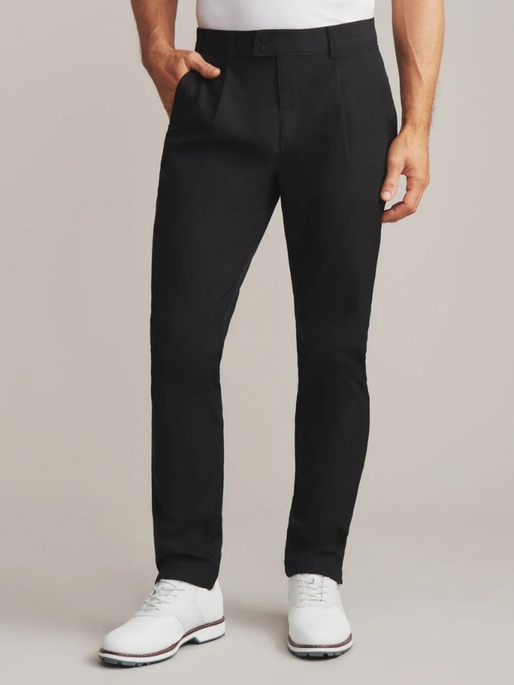 RHONE Black Slim Tech Chinos